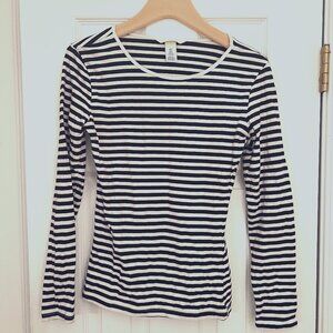 H&M Black and White Striped Shirt, Breton Shirt, Mariniere Shirt (Size S)